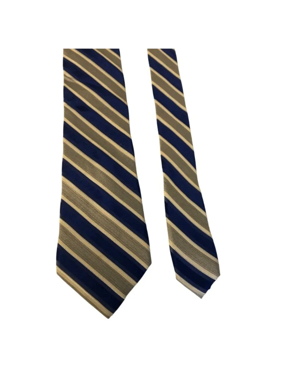 Calvin Klein Silk Tie Blue Gray Striped Mens Necktie Office Work Formal Gift